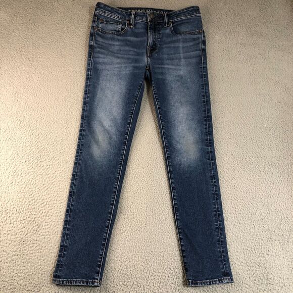 American Eagle Jeans Mens 31x30 Blue Airflex‎ Athletic Skinny Dark Wash Preppy - Picture 1 of 10